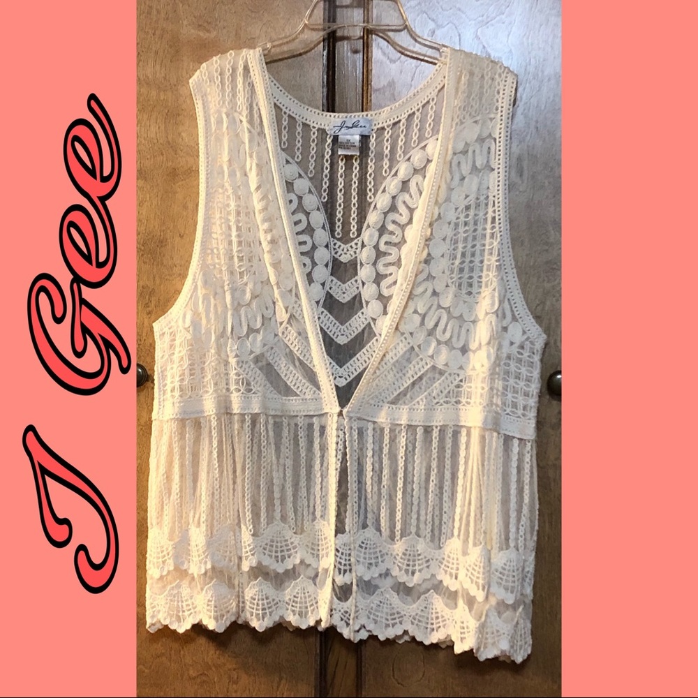 White Crochet Lace Vest